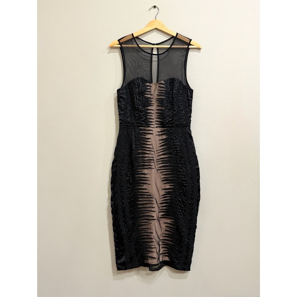 French Connection‎ Beaded Illusion Midi Dress